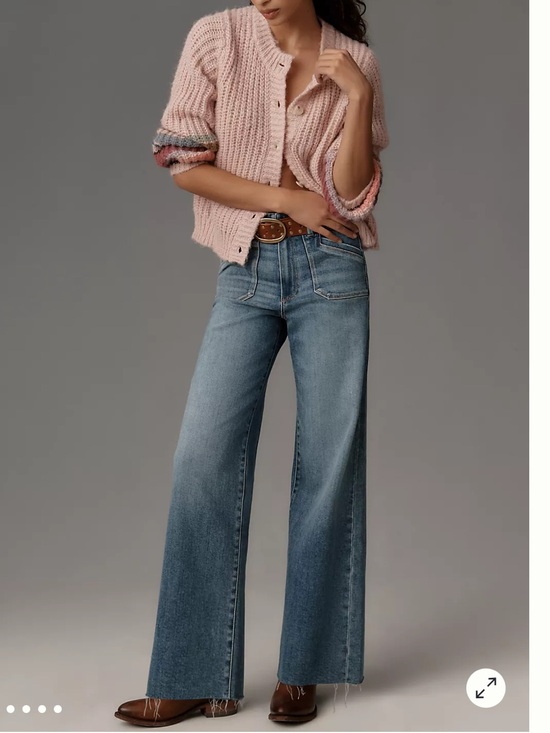 PAIGE Denim - PAIGE Wide Leg High-Rise Jeans (Anessa) size 25Petite